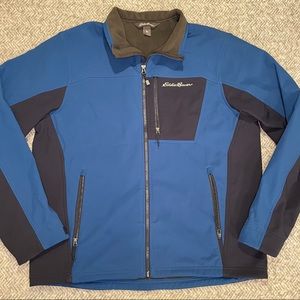Eddie Bauer Mens Windfoil Jacket Soft Shell Blue